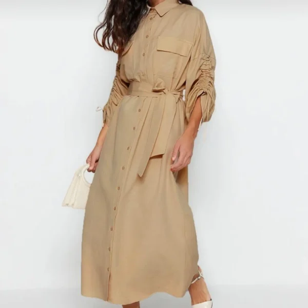 Modaci Grace Flowy Maxi Shirt Dress