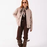 Padded Wool Jacket Beige