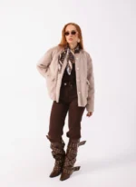 Padded Wool Jacket Beige