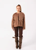 Padded Wool Jacket Brown