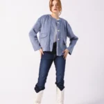 Padded Wool Jacket Baby Blue