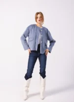 Padded Wool Jacket Baby Blue