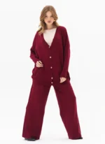 Luxury Burgundy Winter Outfit - Image 4