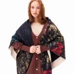 Heavy Winter Shawl Black