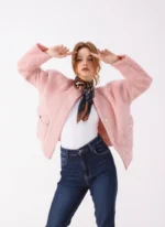 Padded Wool Jacket Pink - Image 2