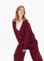 Luxury Burgundy Winter Outfit - Image 3