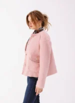 Padded Wool Jacket Pink - Image 3