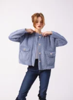 Padded Wool Jacket Baby Blue - Image 2