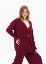 Luxury Burgundy Winter Outfit - Image 2