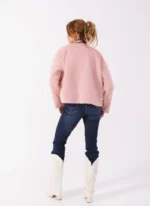 Padded Wool Jacket Pink - Image 4