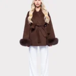 Refined Wrap Statement Jacket Brown