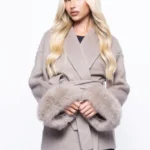 Refined Wrap Statement Jacket Greyish Beige