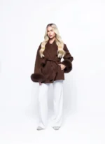 Refined Wrap Statement Jacket Brown - Image 2