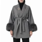 Modaci Fur Cuff Coat Gray