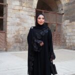 Embroidered black abaya