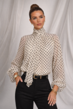 Polka dot chiffon blouse