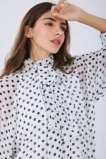 Polka dot chiffon blouse - Image 4