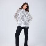 Polka dot chiffon blouse