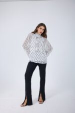 Polka dot chiffon blouse