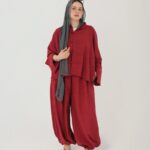 Burgandy Modaci Signature Relaxed Two Piece Set