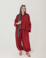 Burgandy Modaci Signature Relaxed Two Piece Set