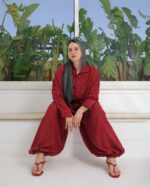 Burgandy Modaci Signature Relaxed Two Piece Set - Image 4