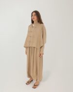 Beige Modaci Signature Relaxed Two Piece Set - Image 4