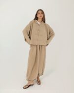 Beige Modaci Signature Relaxed Two Piece Set