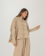 Beige Modaci Signature Relaxed Two Piece Set - Image 3