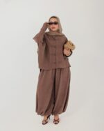 Brown Modaci Signature Relaxed Two Piece Set - Image 3