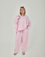 Baby Pink Elegance Pure Linen Co-Ord Set