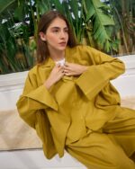 Mustard Elegance Pure Linen Co-Ord Set - Image 2