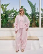 Baby Pink Elegance Pure Linen Co-Ord Set - Image 4