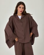 Brown Elegance Pure Linen Co-Ord Set