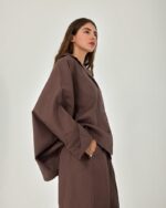 Brown Elegance Pure Linen Co-Ord Set - Image 5
