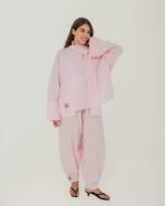 Baby Pink MODACI Linen Elegance Co-Ord Set
