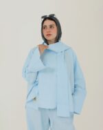 Baby Blue MODACI Linen Elegance Co-Ord Set