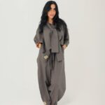 Gray MODACI Linen Elegance Co-Ord Set