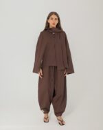 Brown MODACI Linen Elegance Co-Ord Set