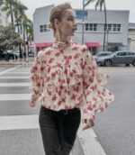 Floral Chiffon Ruffle Blouse