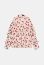 Floral Chiffon Ruffle Blouse - Image 6