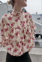 Floral Chiffon Ruffle Blouse - Image 3
